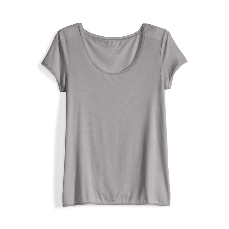 Silvertraq Women's Solid Regular Fit T-Shirt (W087P053_Acid Wash