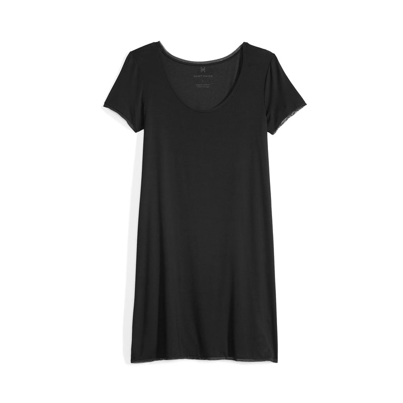 Plain black cheap t shirt dress